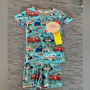 NWT Little Sleepies “To the rescue” shorts and short sleeve bamboo 12-18m